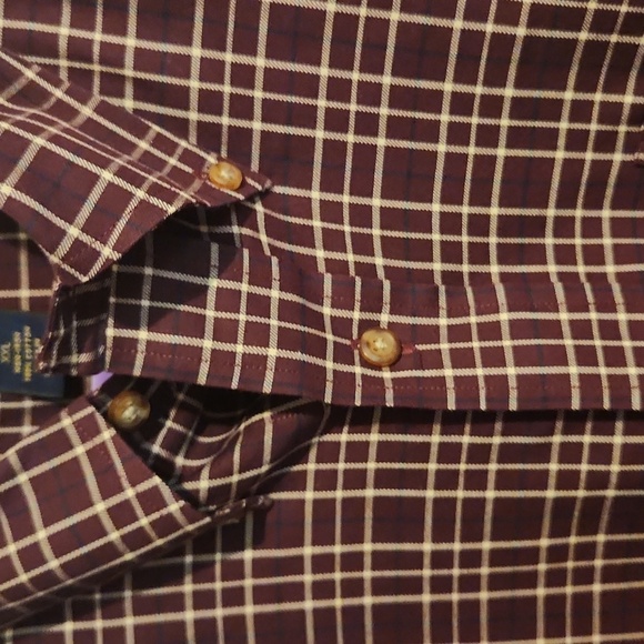 Mens Brooks Brothers 346 Burgundy Plaid Long Sleeve Button Down XXL 100% Cotton - Picture 4 of 4